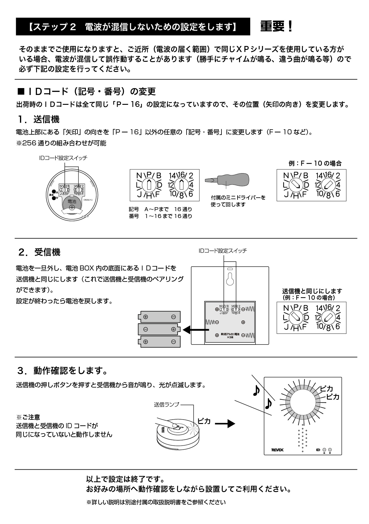 防水形押しボタン呼び出しチャイムセット XP710A・XP10A・XP700