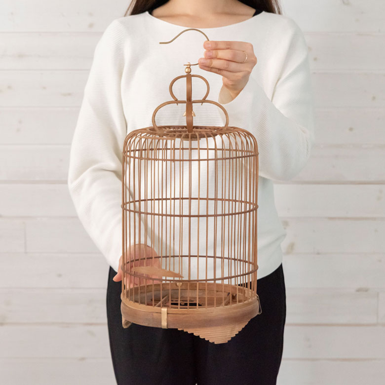 鳥かご 竹 バンブー ナチュラル Sサイズ フック 吊り下げ つりさげ
