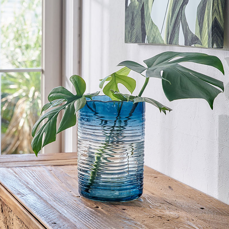 ビンテージクリスタルグラディ-ション花瓶 ビンテージクリスタル