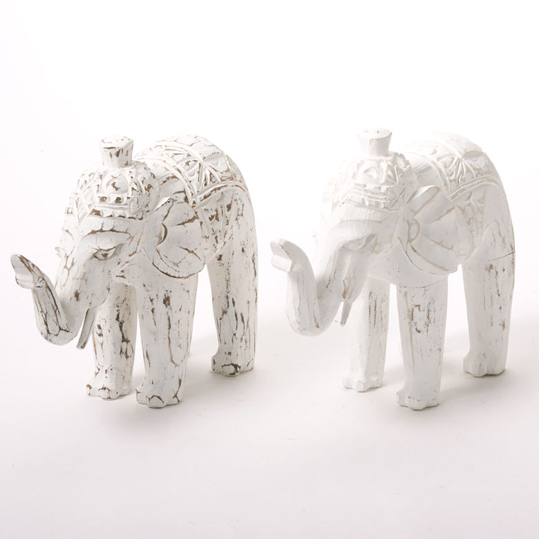 特大サイズ‼️】木彫り 象の置き物 置物 インテリア オブジェ シルバー