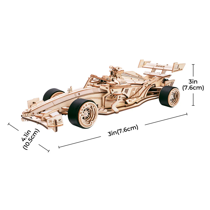ROKR LK505 F1 Racing Car Mechanical 3D Wooden Car Puzzle