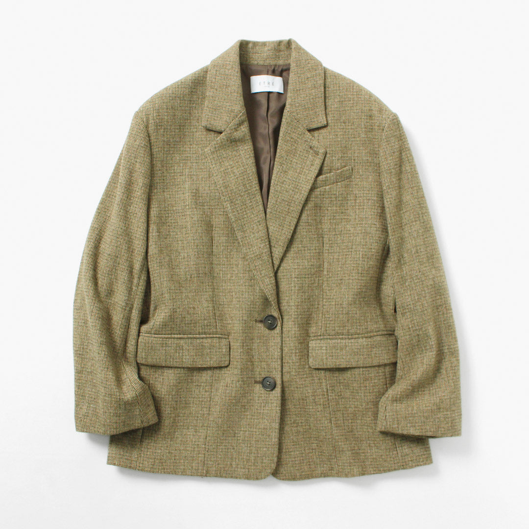 ETRE TOKYO（エトレトウキョウ） チェックツィードテーラージャケット