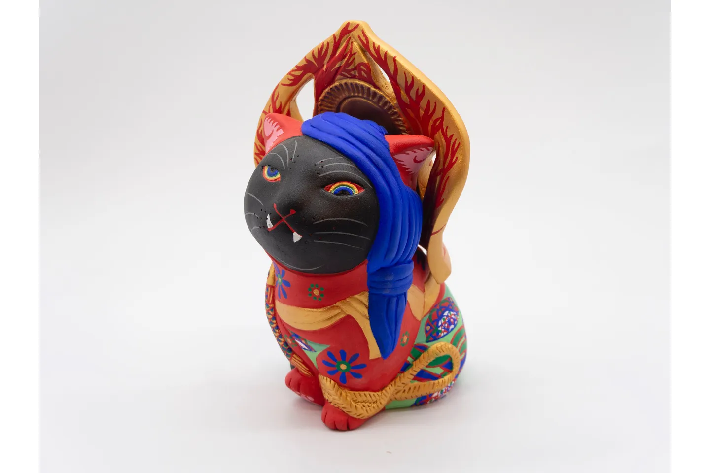 希少品】エサシトモコ チビデカクン 猫阿修羅 陶土 仏ニャン 希少品