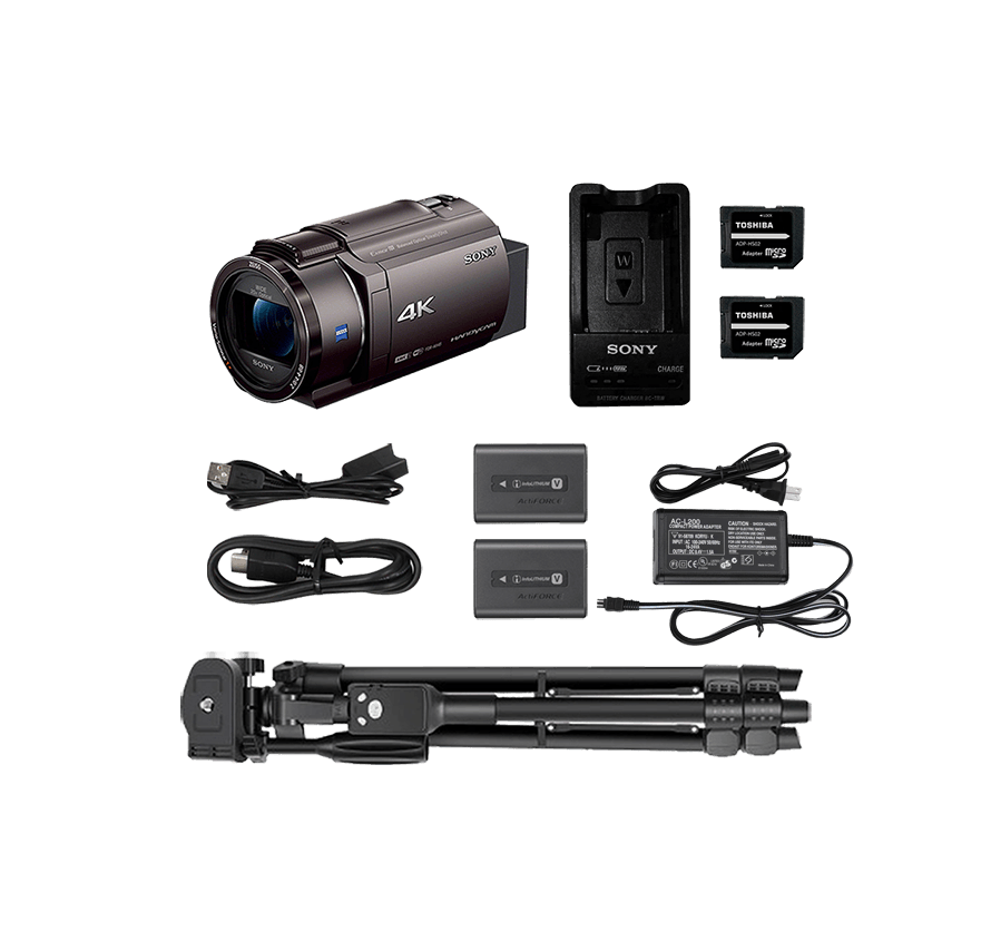 SONY 4Kビデオカメラ FDR-AX45 本体 ケース 三脚 スタンドポット