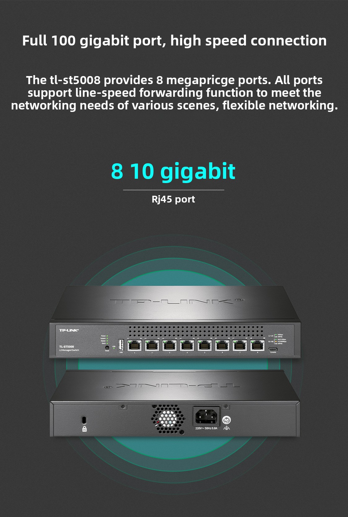 TP-Link TL-ST5008 8-Port Gigabit Ethernet Managed Layer 3 Switch