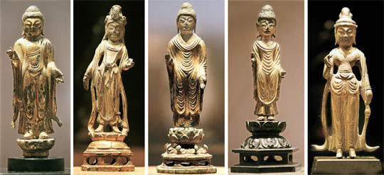 百済仏】◇百済金銅観音菩薩立像 仏像◇検）新羅仏 白鳳仏 空海 飛鳥仏