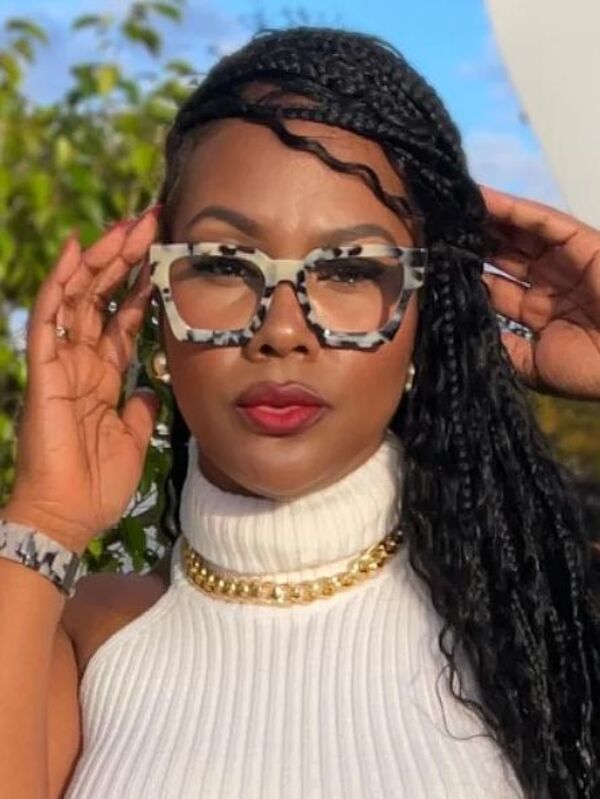 Tortoise Thick Geek-Chic Geometric Eyeglasses - Powers