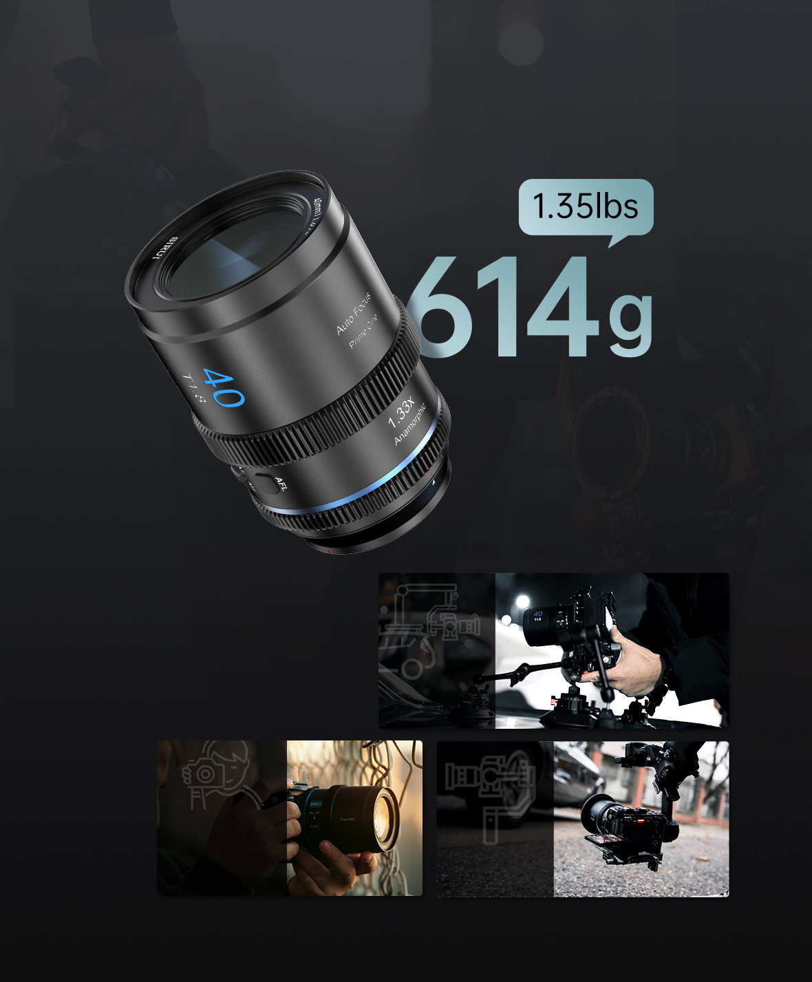 SIRUI 40mm T1.8 1.33x S35 Autofocus Anamorphic Lens