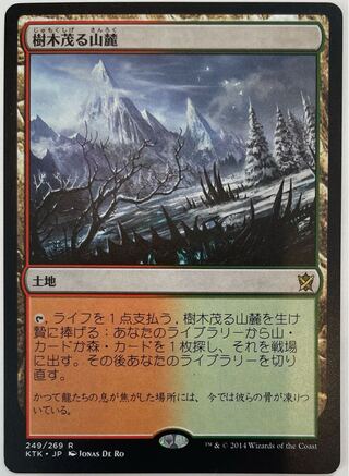 mtg 樹木茂る山麓 4枚 ボーダーレス 日本語 mtg 樹木茂る山麓 4枚
