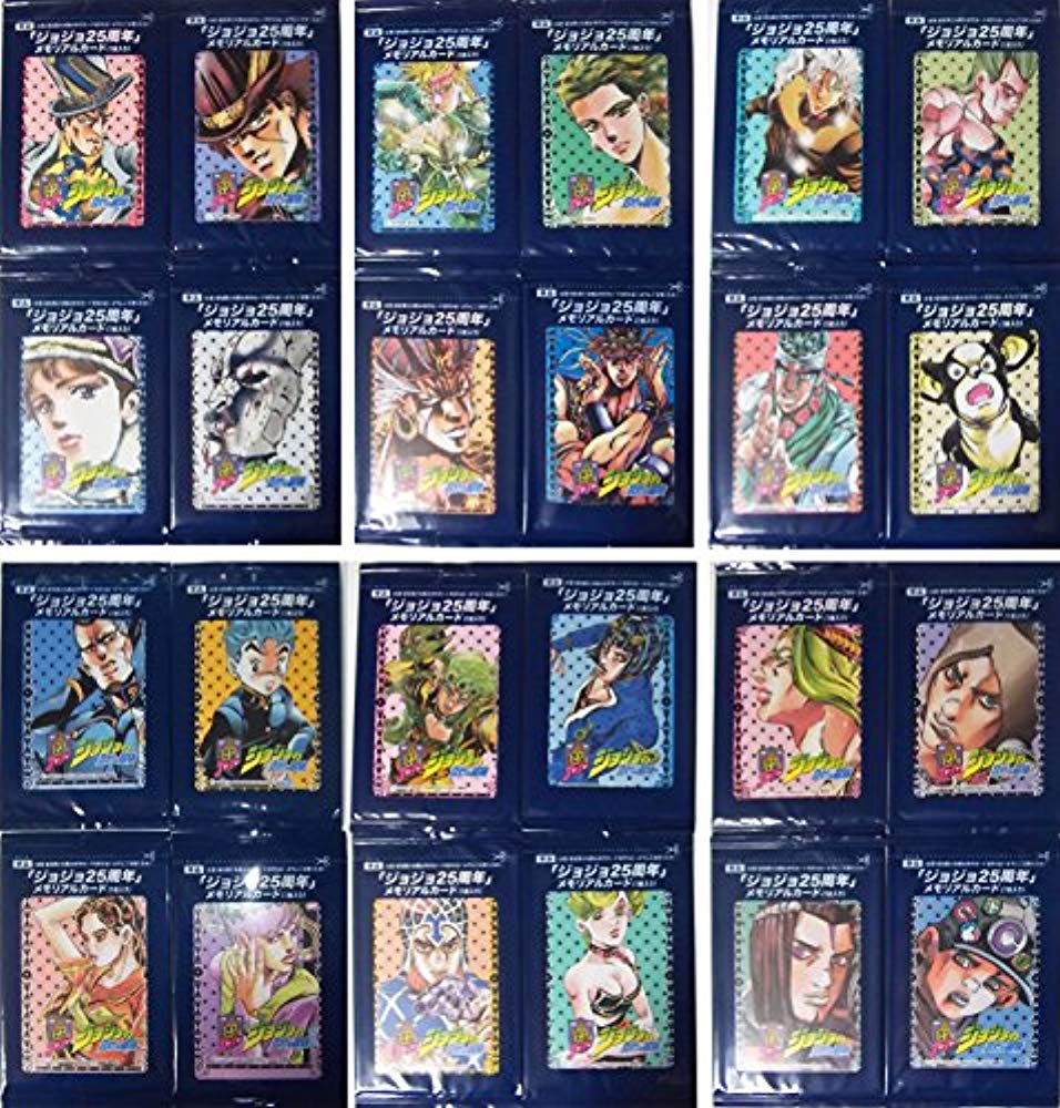 未使用 グリコ ジョジョの奇妙な冒険 25周年メモリアルカード 18枚