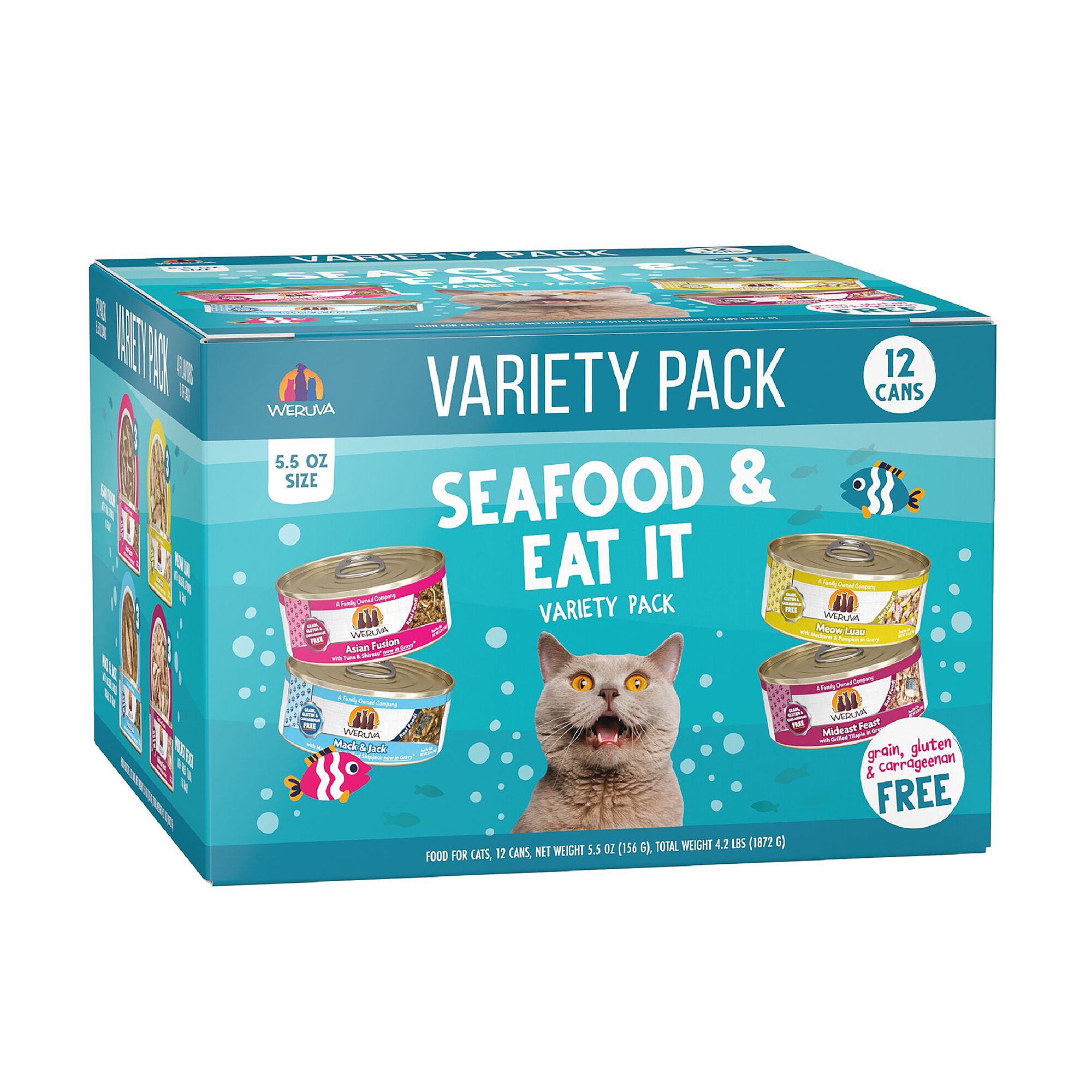 Weruva Classics Seafood & Eat It Wet Cat Food - Variety Pack, 12 CT