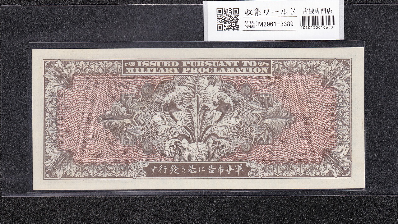 在日米軍軍票 B100円券 1945年発行(昭和20年) A14207235A 完未品
