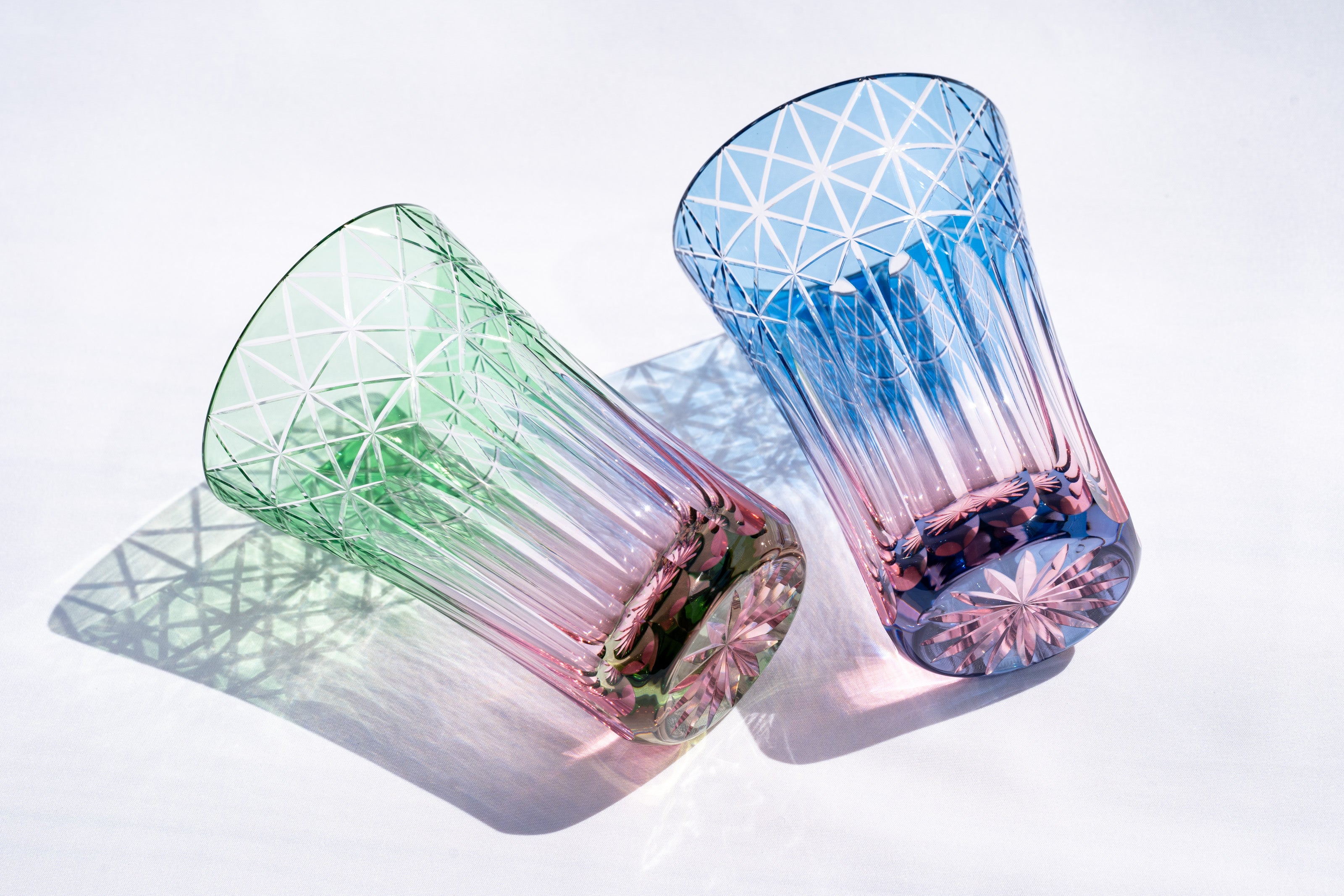 M-7528-BP 菱鱗重文様 天開タンブラー ブルーピンク – 硝子工房 彩鳳