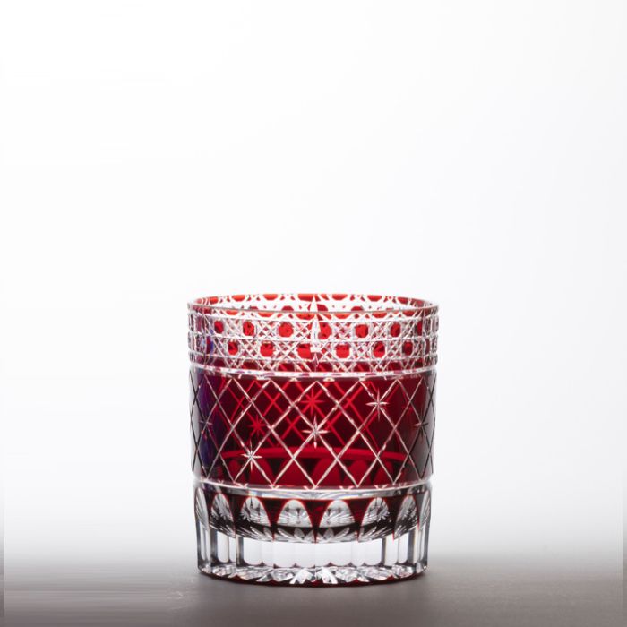 M-195-B 八角篭目に重矢来文様 オールド ルリ – 硝子工房 彩鳳