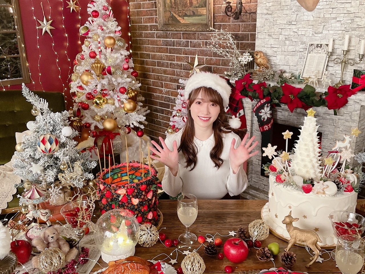 櫻坂46 守屋麗奈 直筆サイン入り生写真 クリスマスサンタ衣装2024