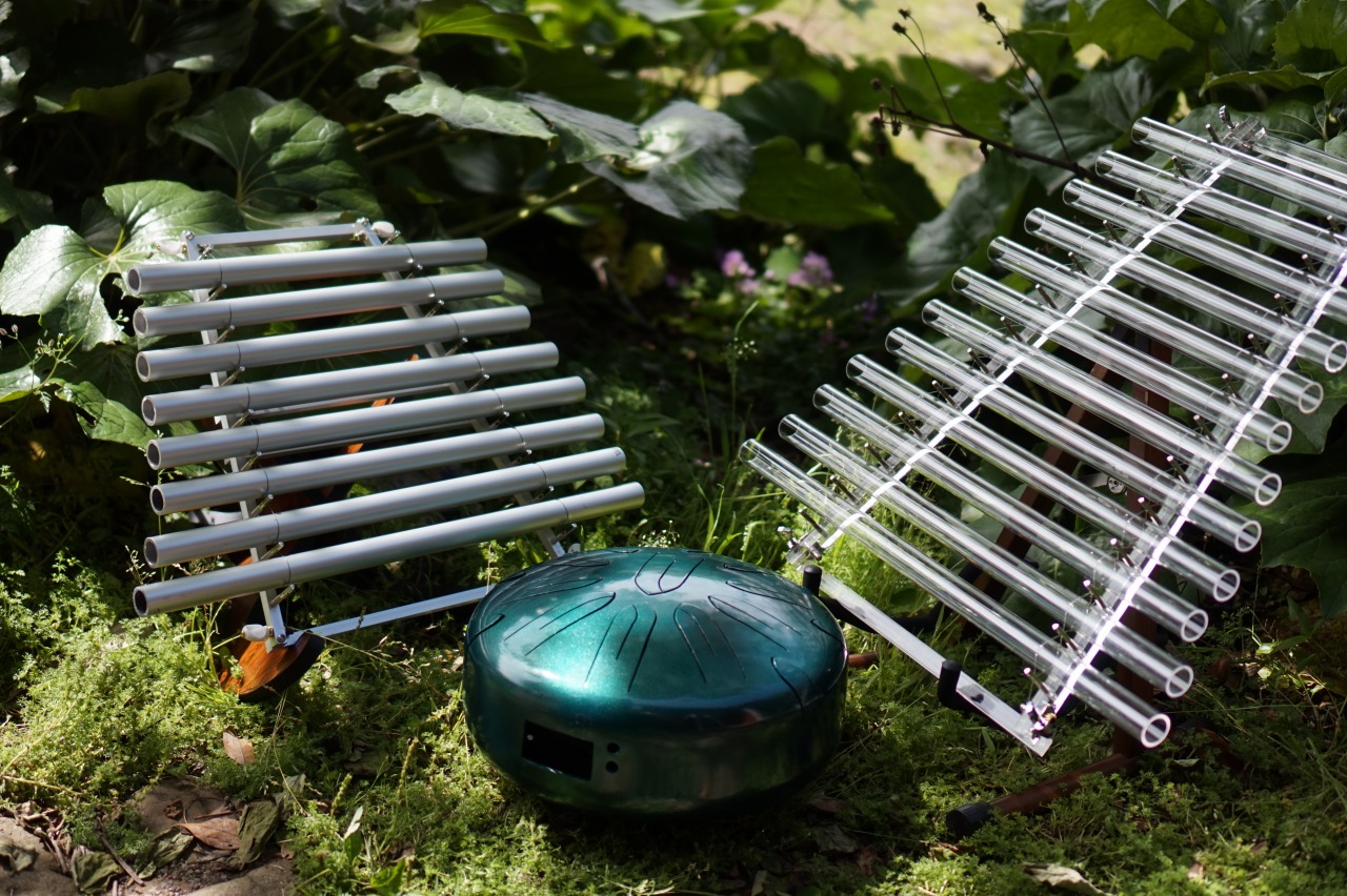 さざなみ楽器工房 さざなみドラム 大型 凪 青色 キャリングケース付き