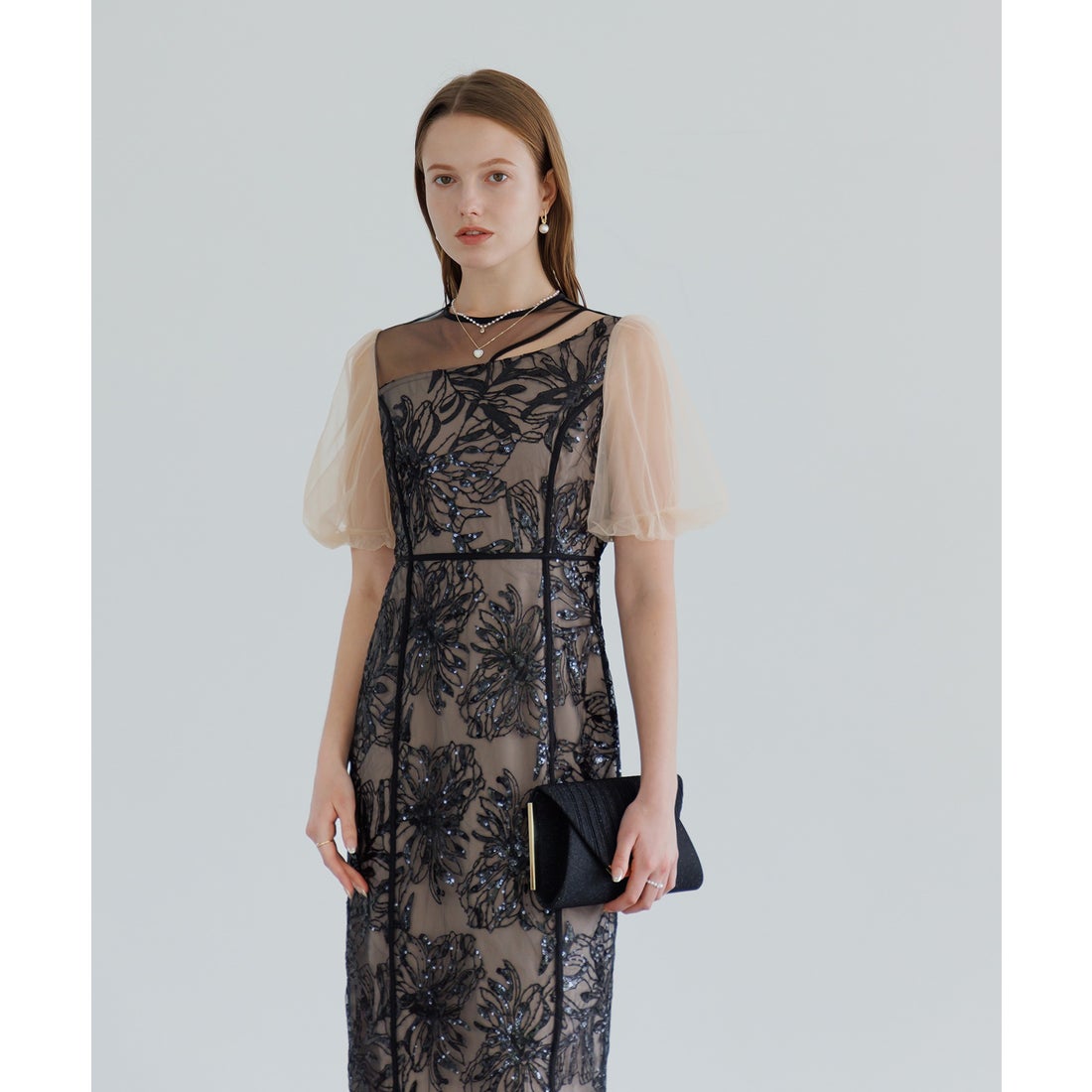 レジャ Leja アシンメトリーシアーフラワードレス美脚効果結婚式