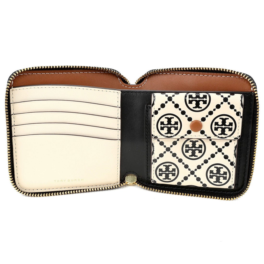 トリーバーチ TORY BURCH 2つ折り財布 Tモノグラム コントラスト