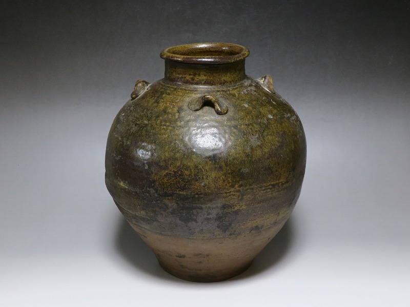 志戸呂焼 瀬戸焼 祖母懐 四耳壷 茶壷 C R8354H 志戸呂焼 瀬戸焼 祖母懐