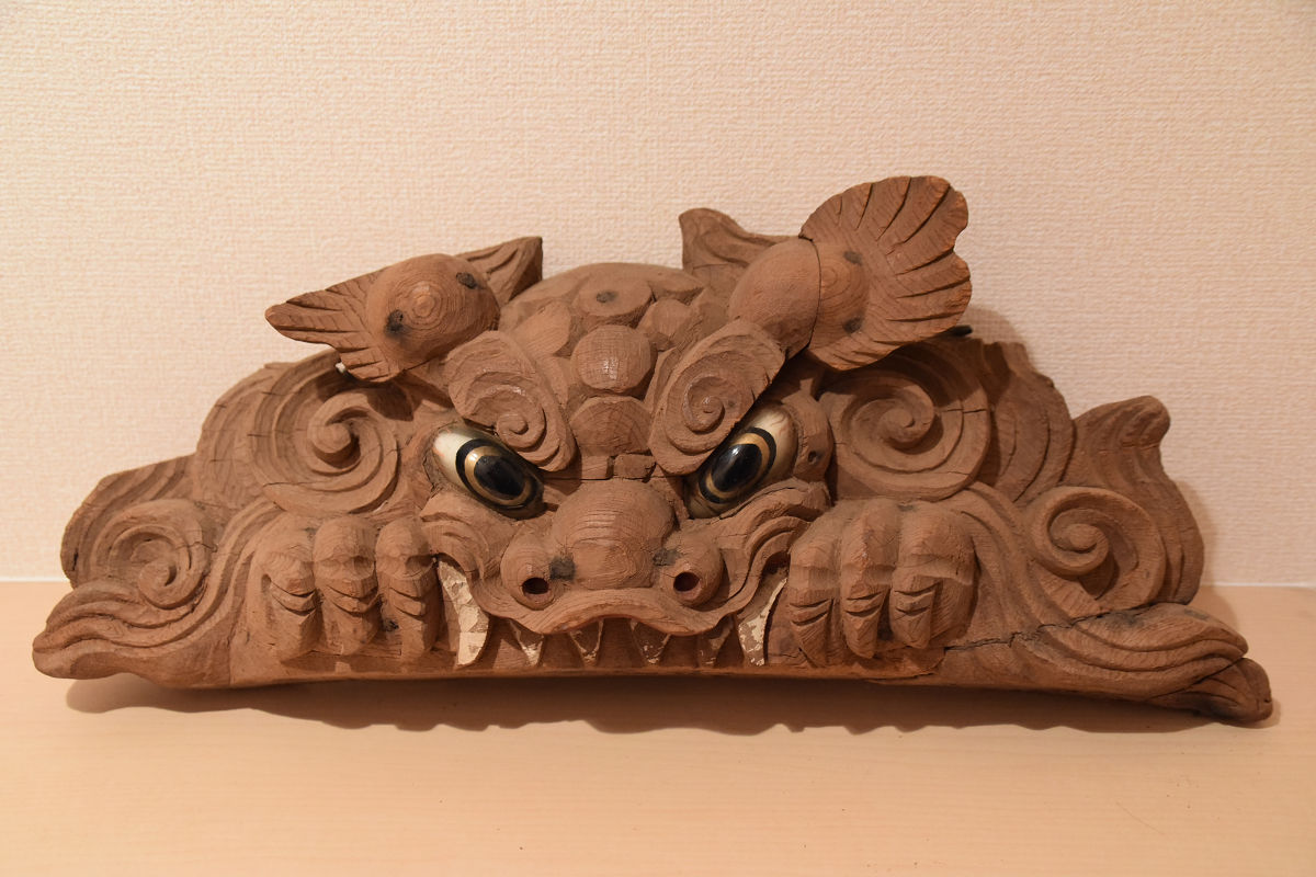 木彫 唐獅子 】 山車 祭屋台 だんじり 地車 社寺彫刻 宮彫 木彫 唐獅子