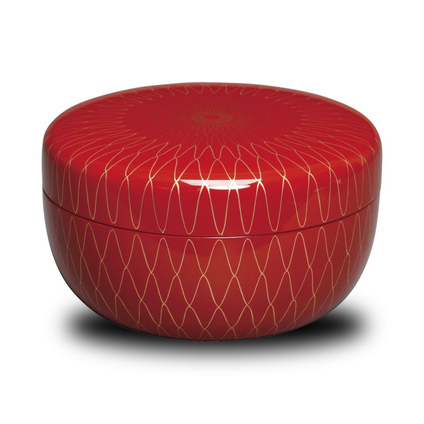 茶道具 食籠（じきろう） 食籠 朱塗 金網目 木質 湖彩