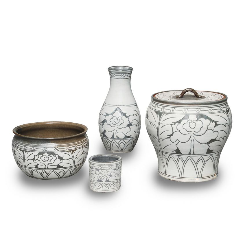 茶道具 皆具（かいぐ） 皆具 掻落 黒石窯