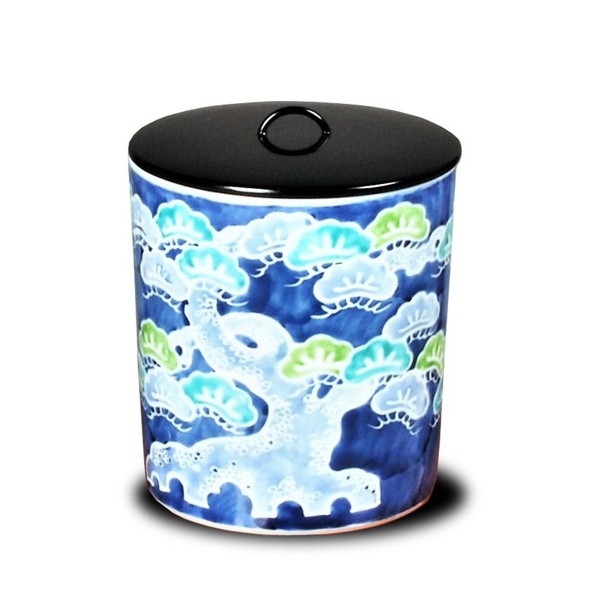 茶道具 水指（水差・みずさし） 水指 色絵 松 林 秀峰