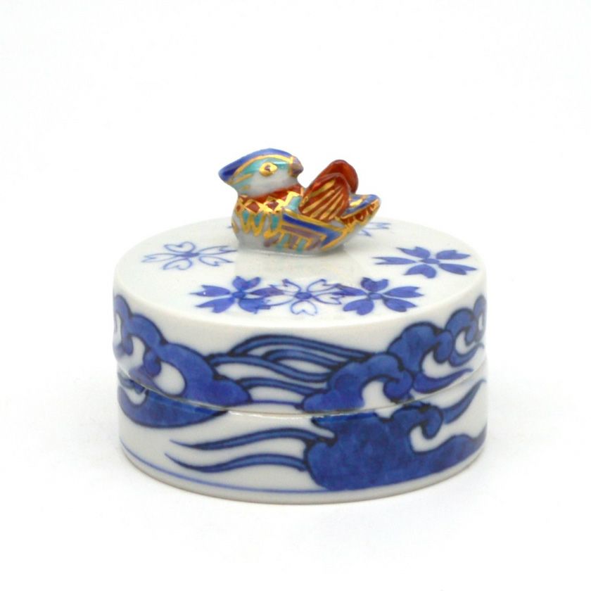 茶道具 香合（こうごう） 香合 色絵 桜川 高野 昭阿弥 | 千年の香り 千紀園