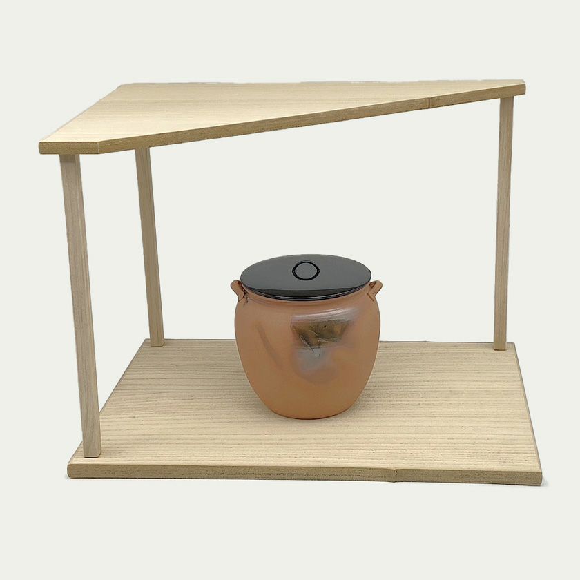 茶道具 棚（たな） 山里棚 桐木地 竹張砂摺 利休好写 小林