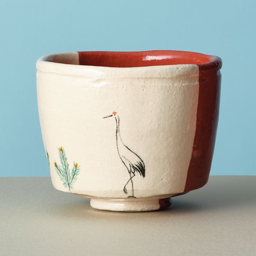 茶道具 筒茶碗（つつちゃわん） 季節茶碗 鶴松 吉村 楽入