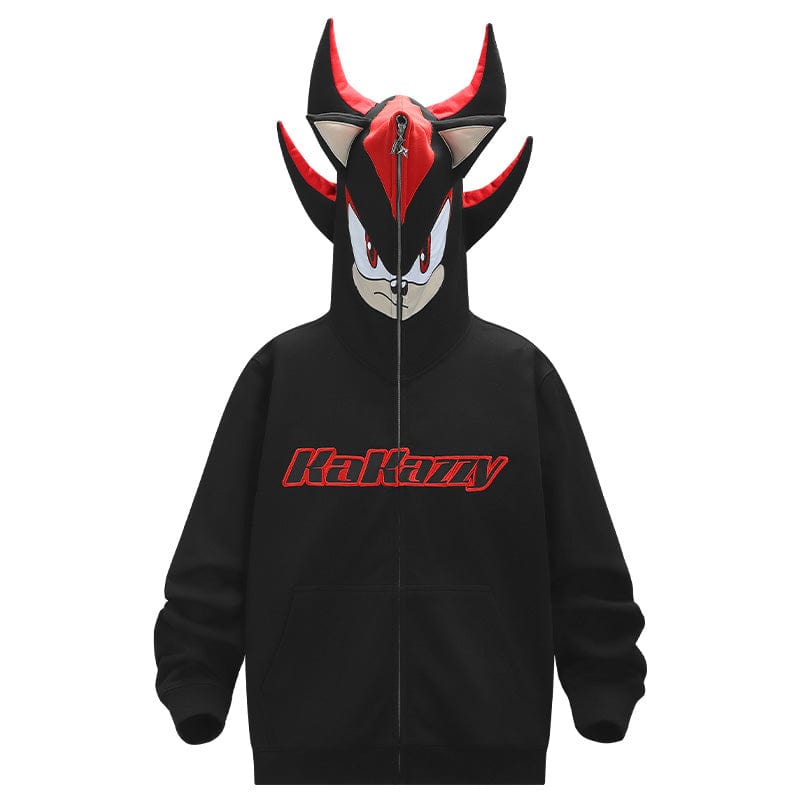 Shadow the Hedgehog Full Zip Hoodie | Dark Anime Cosplay Hoodie