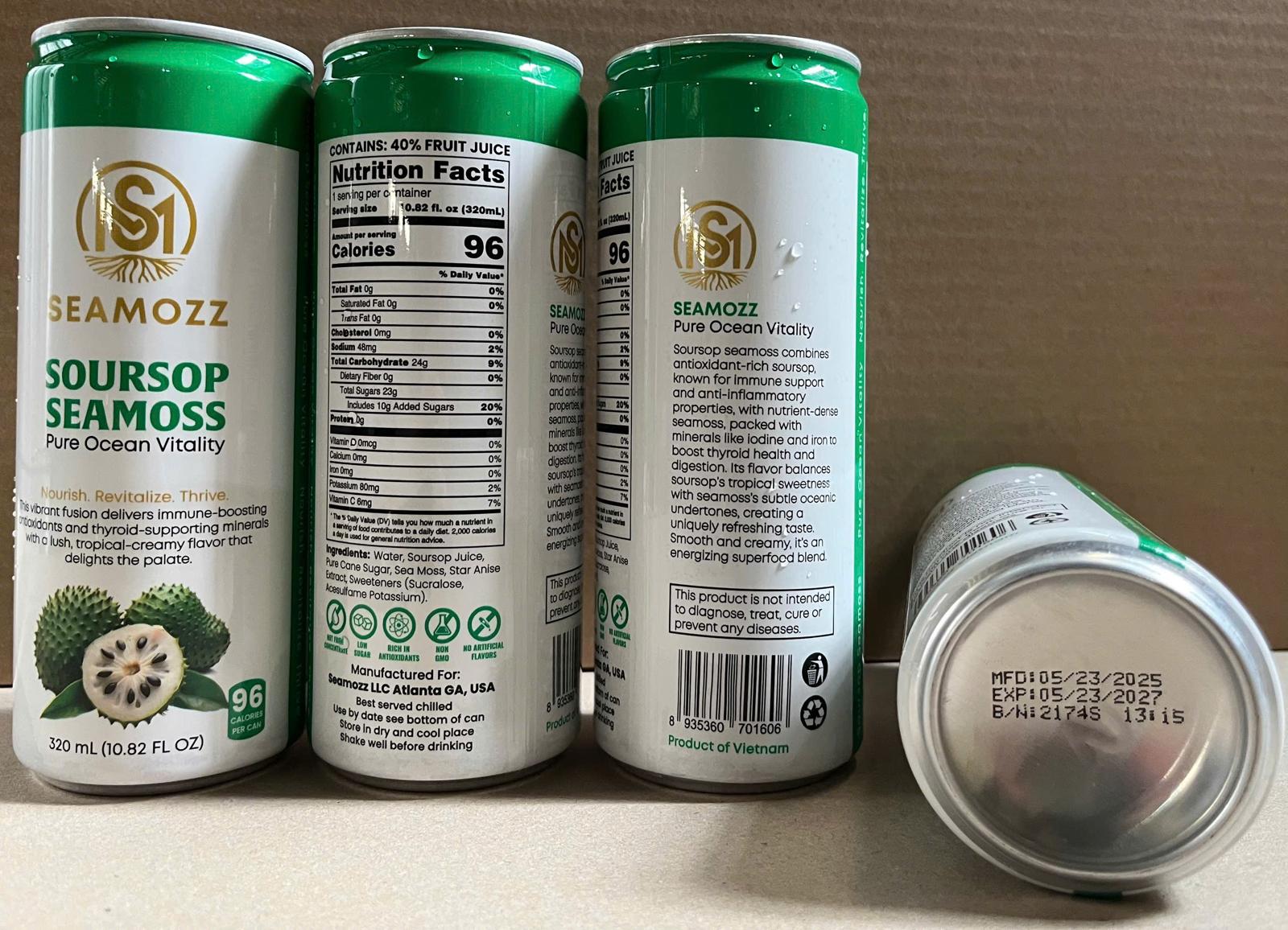 Soursop Seamoss - Pure Ocean Vitality (12 Cans, 320 ml Each