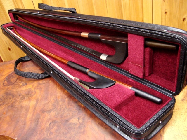 コントラバス　弓　弦楽器　ケース付き コンパクト コントラバス弓ケース 筒状タイプ 肩掛付 : マリーナ楽器