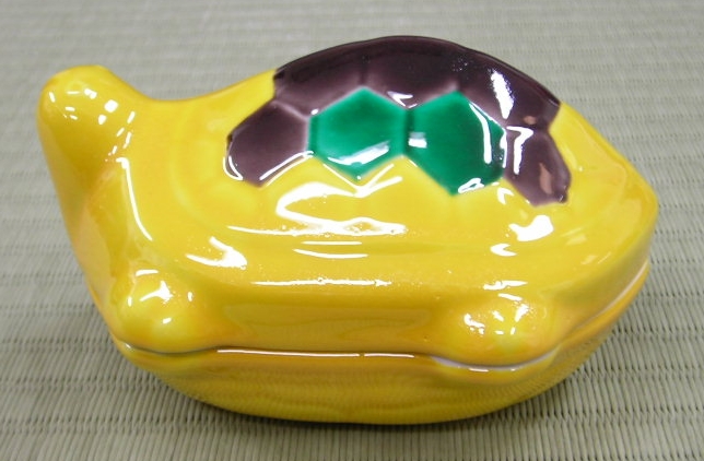 通販販売【茶道具】 形物香合 交趾 大亀 *手塚祥堂* 番付*東・大関