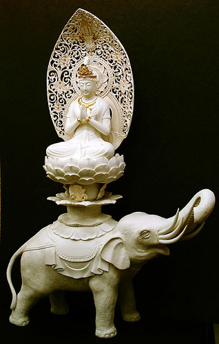 ☆彡 銅製 普賢菩薩像 仏像 5,4kg 骨董 観音様 仏壇 仏具 レトロ