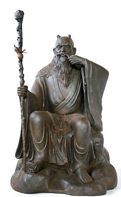 神農 像 薬祖神 置物 金属 オブジェ 壁像 名入 Yahoo!オークション