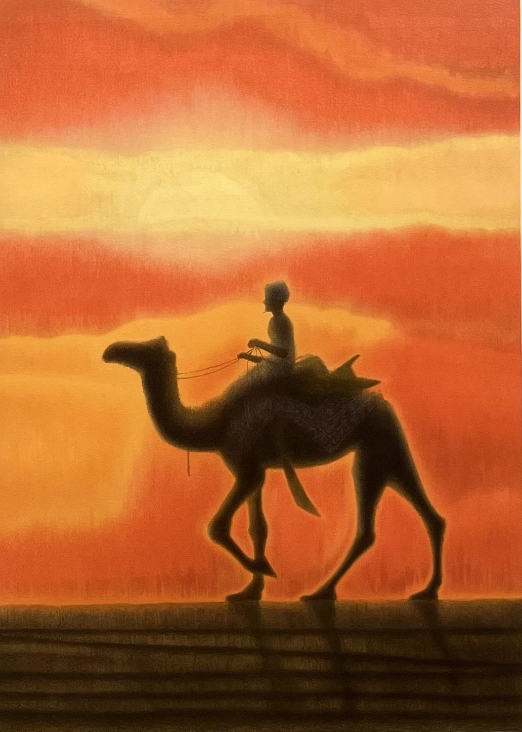 版画 「朝陽砂漠らくだ行」 | ｜正光画廊