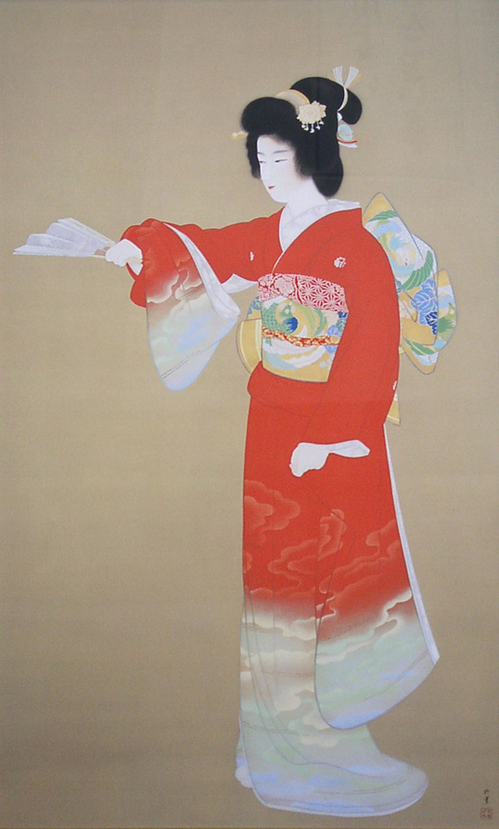 上村松園【御ひなの図】247/300 シルクスクリーン 額装 版画 ひな人形