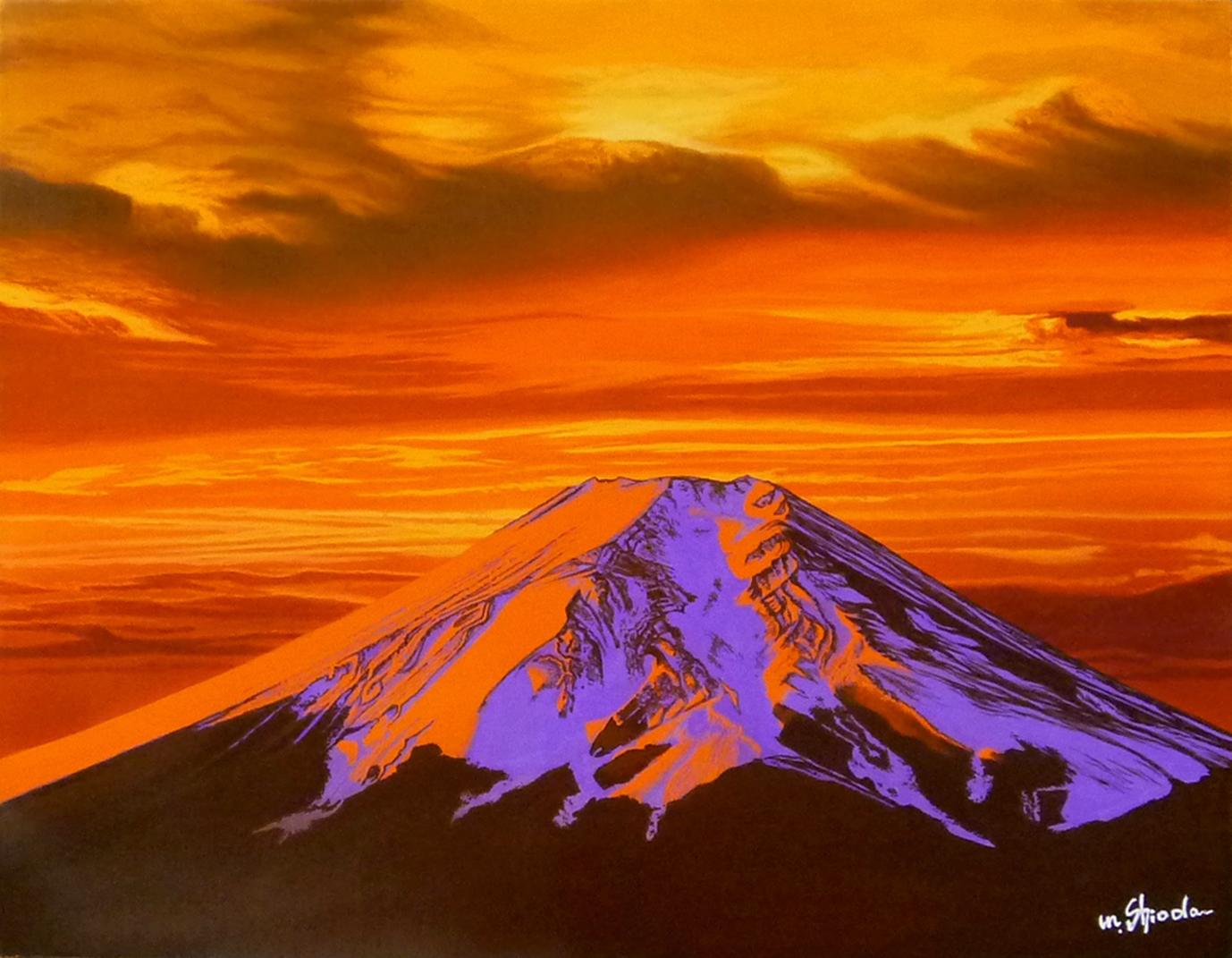 赤富士 日本画 北野東湖先生の作品 赤富士 日本画 北野東湖先生の作品