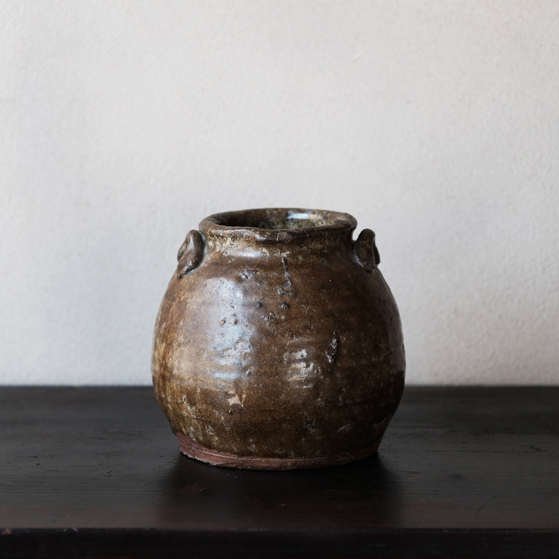 ☆ 古越前焼 お歯黒壺 古備前 古丹波 古常滑 箱付【517】 古越前焼