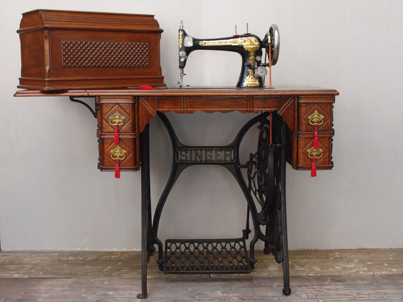 No.298 SINGER 27K シンガー製 家庭用足踏みミシン：アンティーク