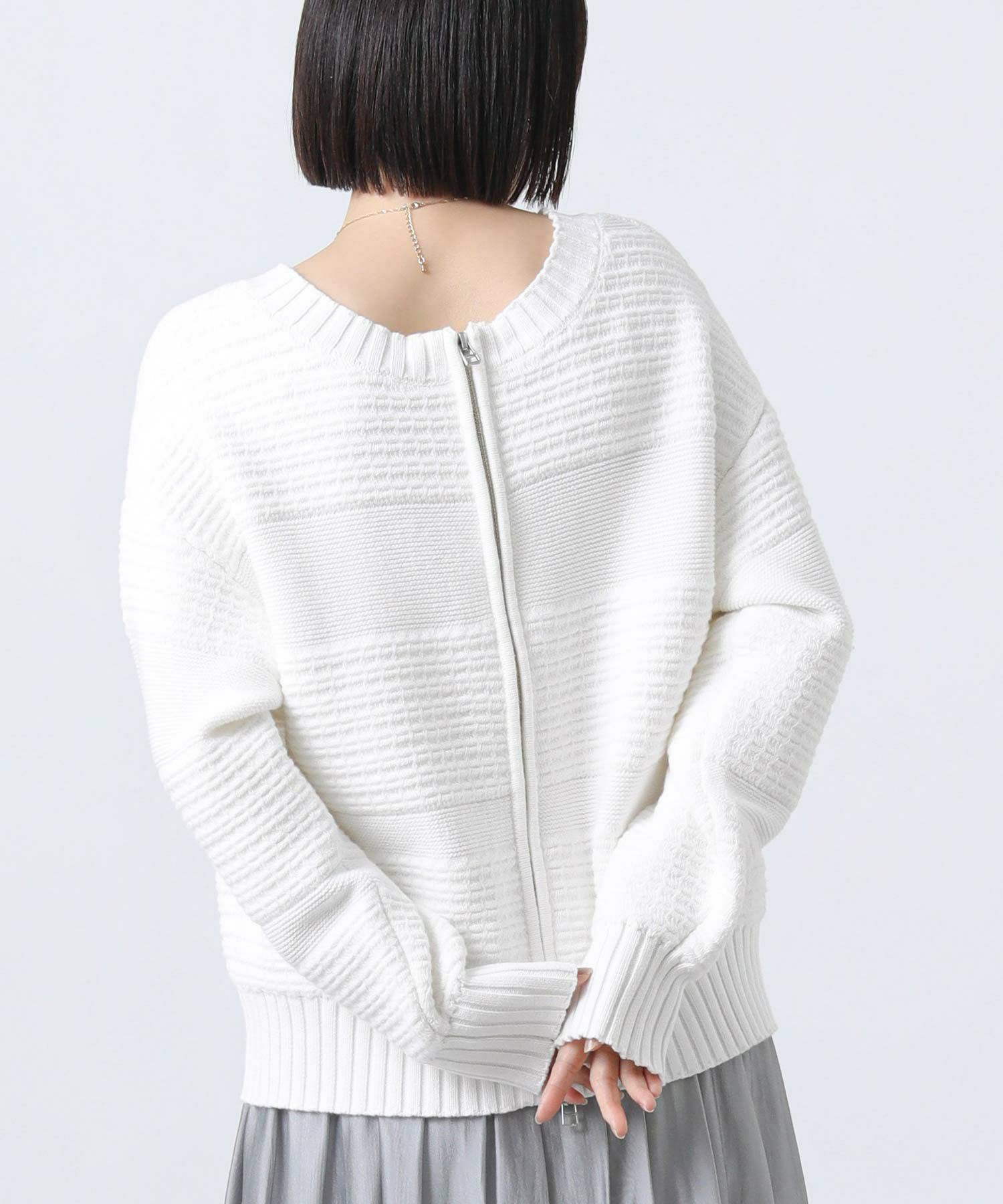 Gready Brilliantタック編みZIP2WAYニット | SEKIMIKI Online