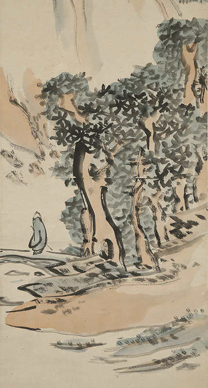 真作/田能村直入/山水人物図画賛/名家伝来/AK-492 真作 田能村直入