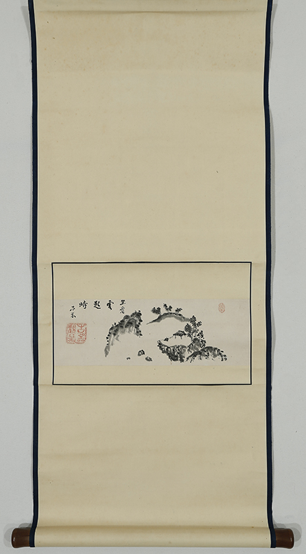 木米作山水図如意共箱 [B24873] 木米作山水図如意共箱 [B24873] 木米作