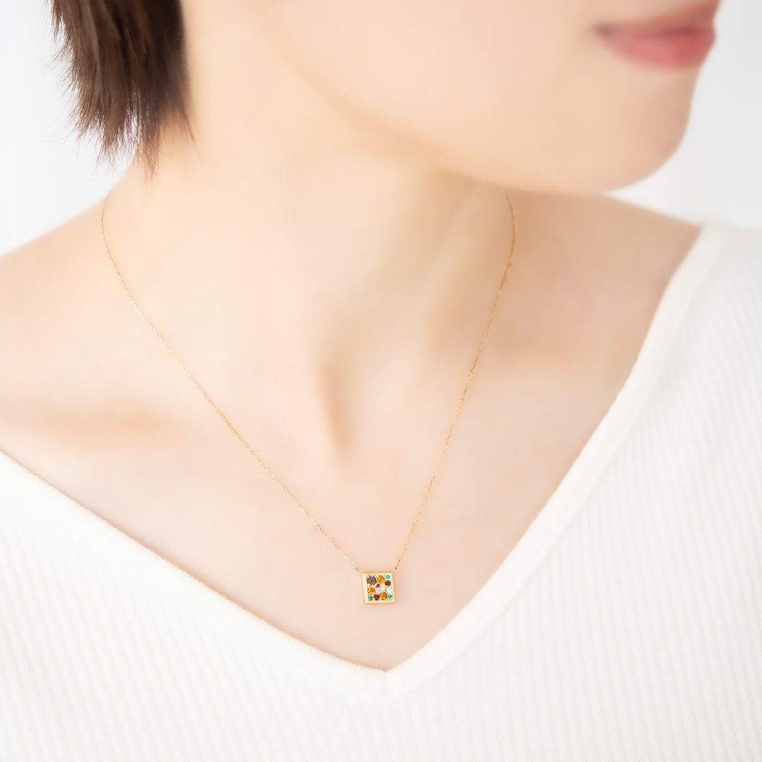 ネックレス K10イエローゴールド スモーキークォーツ シトリン