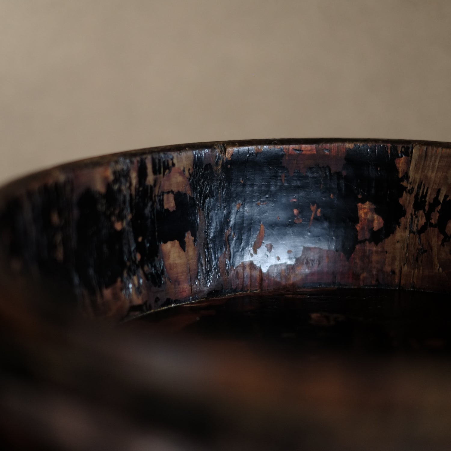 時代 黒漆 丸盆 桶 – 逢季荘