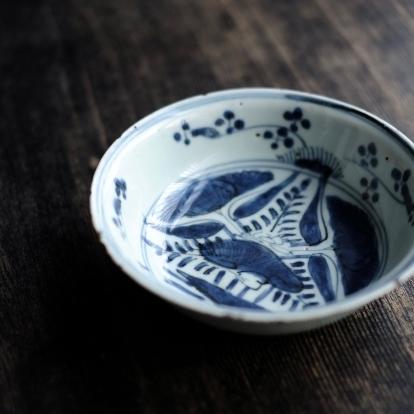 中国 大清康熙年製銘 青華釉裏紅蓮紋皿 送料込み0805 中国 大清康熙年