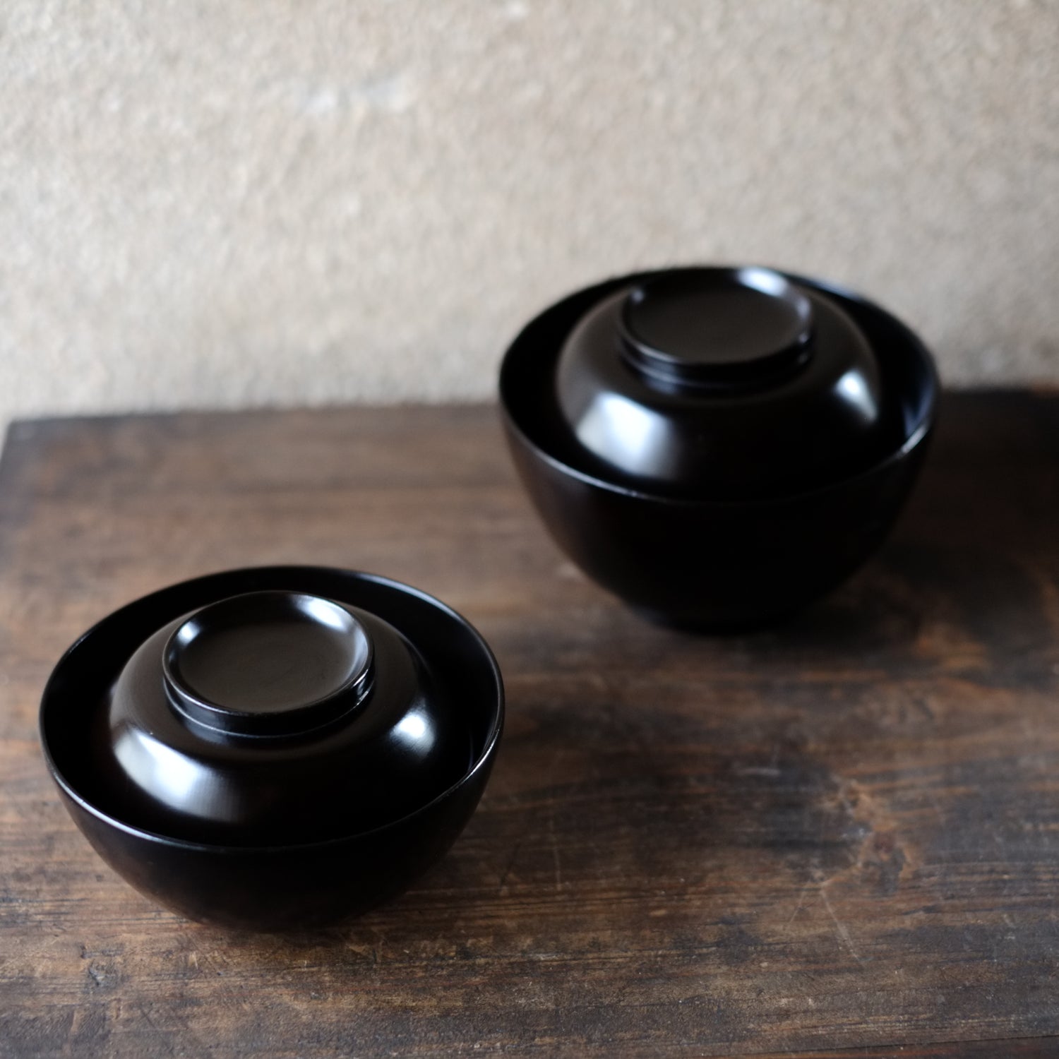 艶消漆】時代 輪島塗布着堅地 四つ椀 (明治時代) – 逢季荘