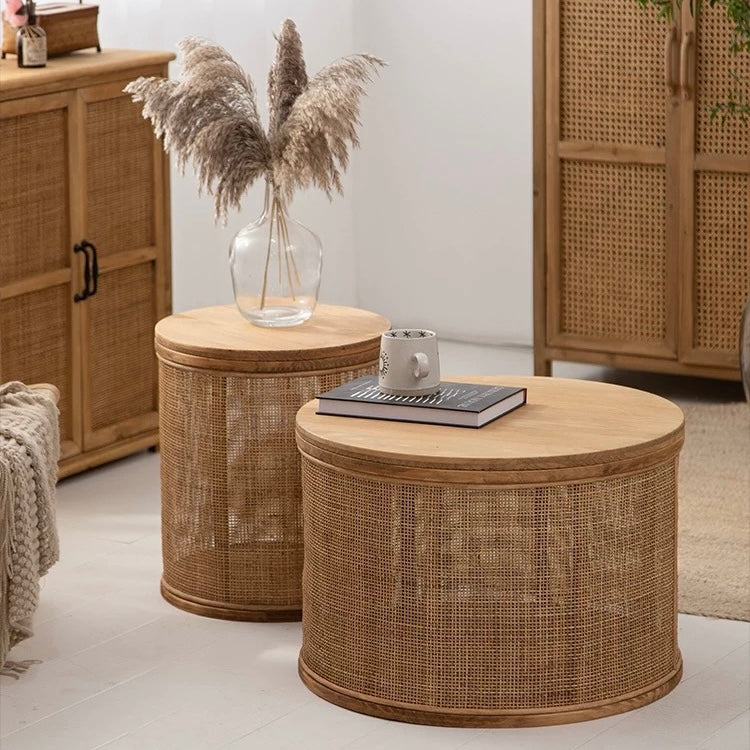 HR426 【レアデザイン】籐 ラタン サイドテーブル センターテーブル