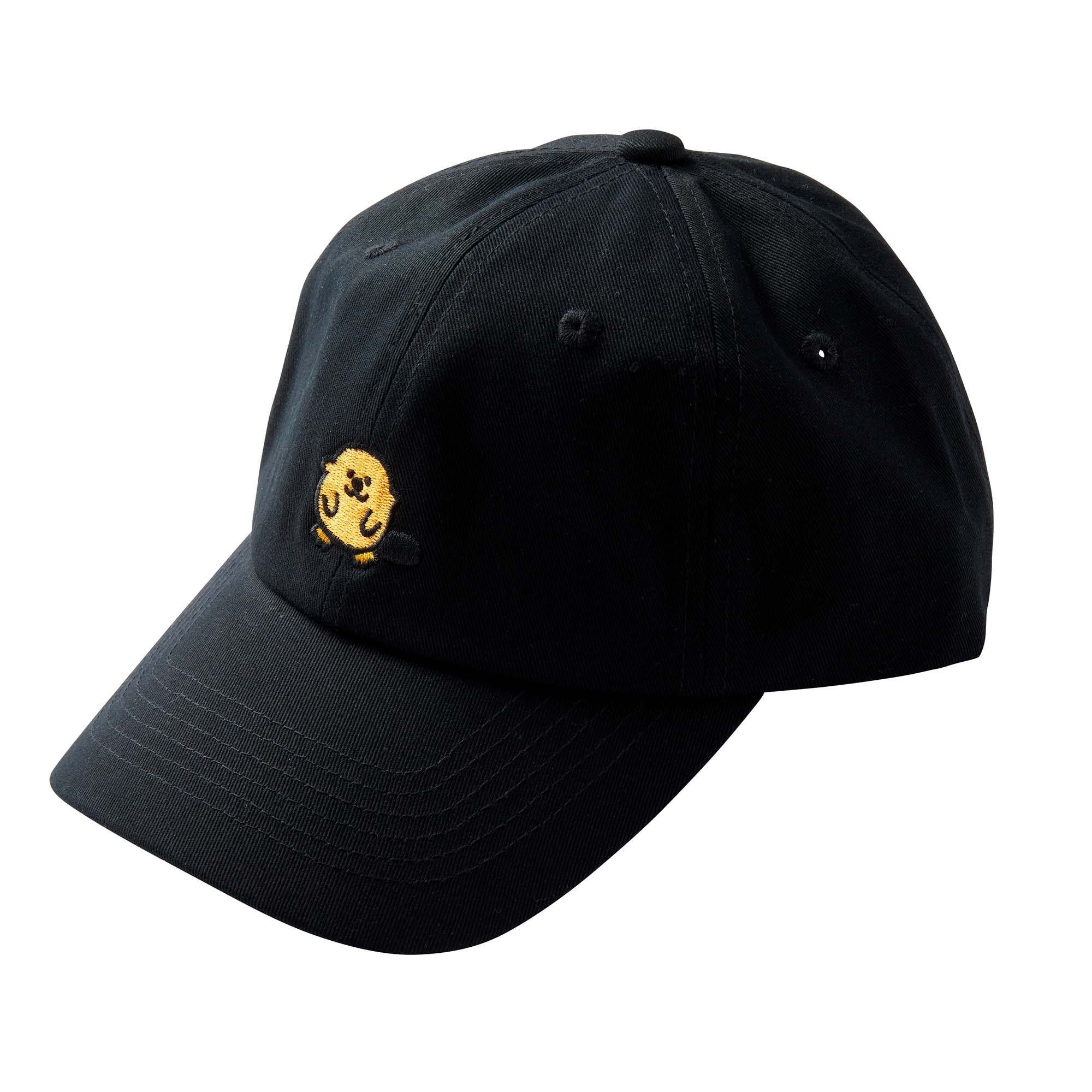 黄色の刺繍キャラクターキャップ